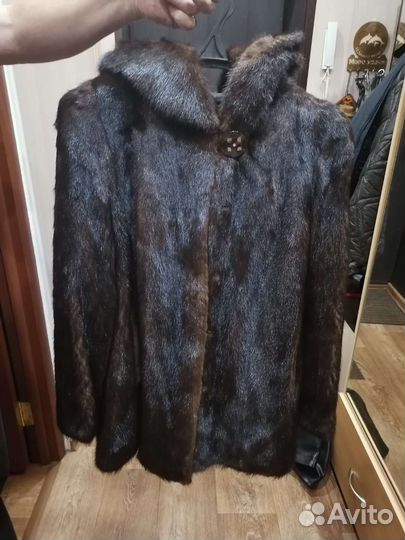 Шуба норковая с капюшоном