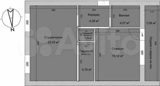 2-к. квартира, 61 м², 2/4 эт.