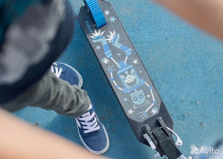 Самокат детский синий MID 1 robot Oxelo Decathlon