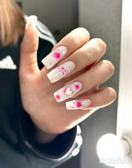 Маникюр наращивание ногтей