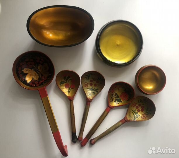 Хохлома СССР пакетом, 8 предметов, б/у