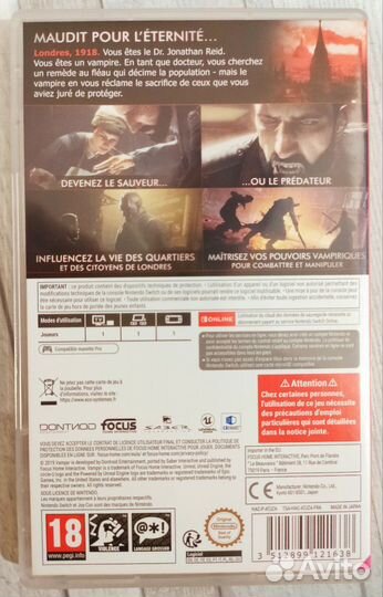 Vampyr Nintendo switch
