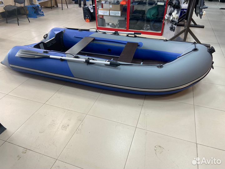 Лодка пвх Тритон 335 серо-синий