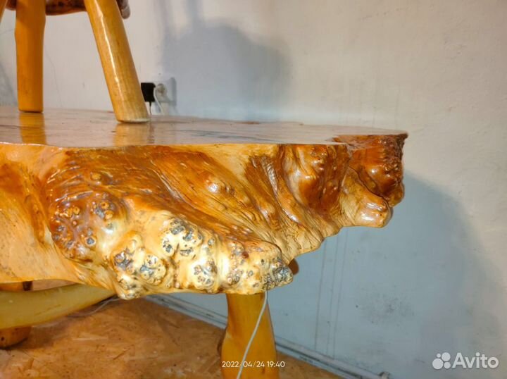 Столы и стулья из слэба горного тополя