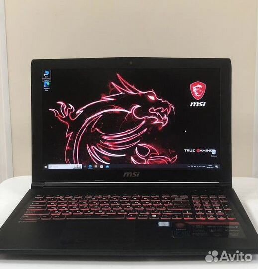 Мощный игровой ноутбук MSI core I7/GTX1050M/16,0GB