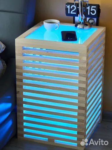 Тумба прикроватная лофт световая