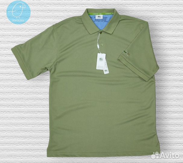 Футболка поло мужская 56-64 хаки и голуб