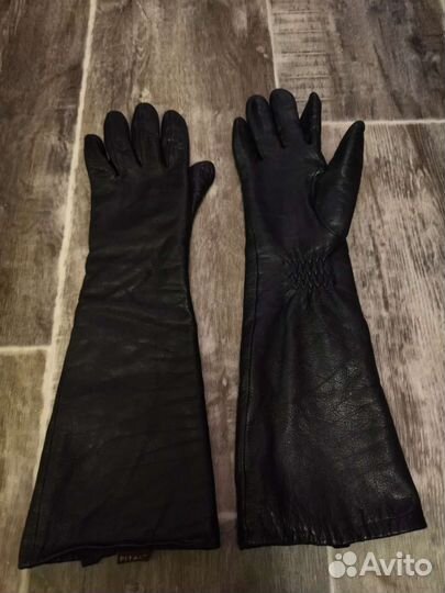 Перчатки женские нат кожа длинные