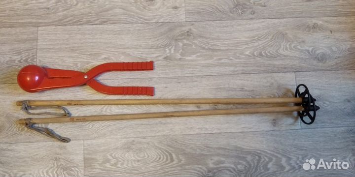 Деревянные лыжные палки СССР Снежколеп