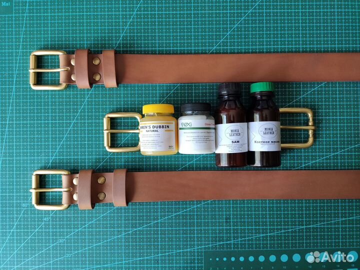 Ремень из натуральной неокрашенной кожи