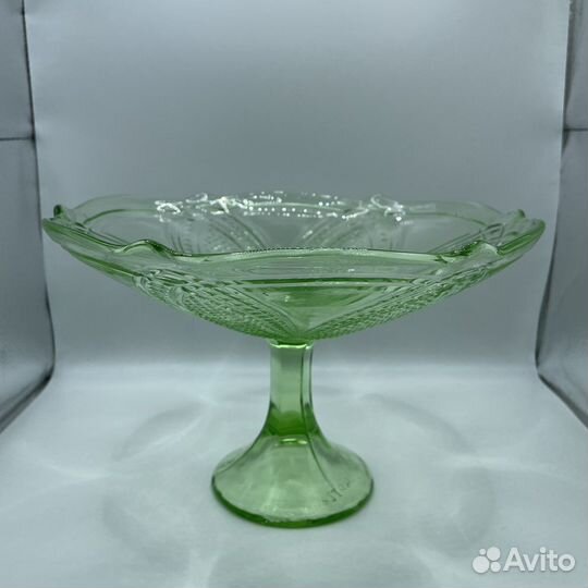 Ваза конфетница Толстое резное стекло СССР (Сзр)