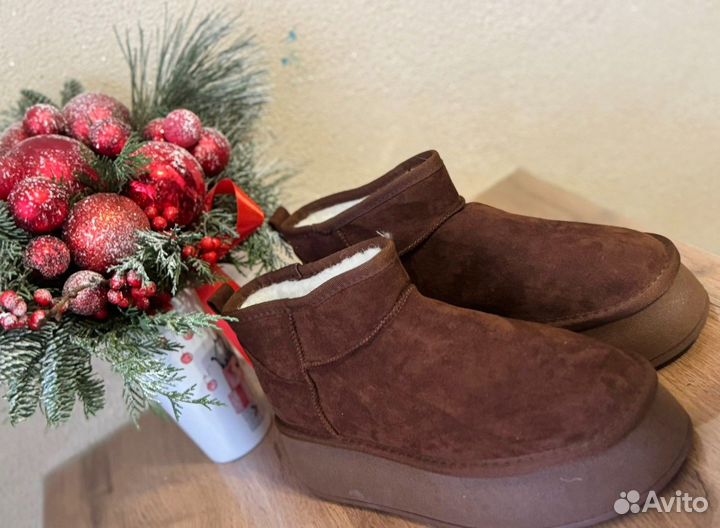 Утепленные полусапоги с верхом из искусственной за