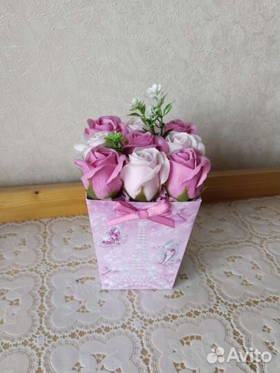 Букет из мыльных роз