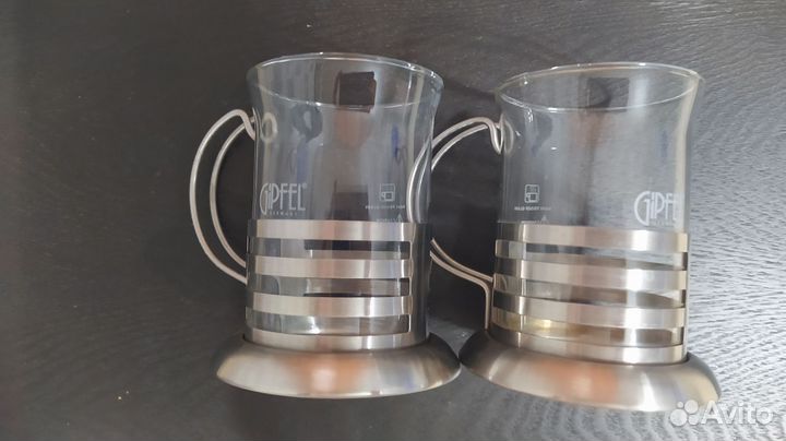 Стаканы с подстаканниками - набор