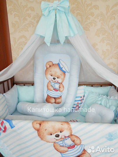 Новый комплект в кроватку + подарок, бортики