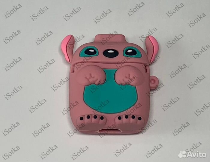 Чехол для AirPods 1/2 серия Стич (розовый)