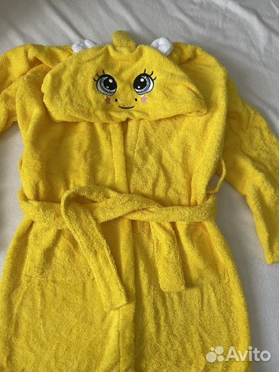 Халат махровый детский единорог 134-140