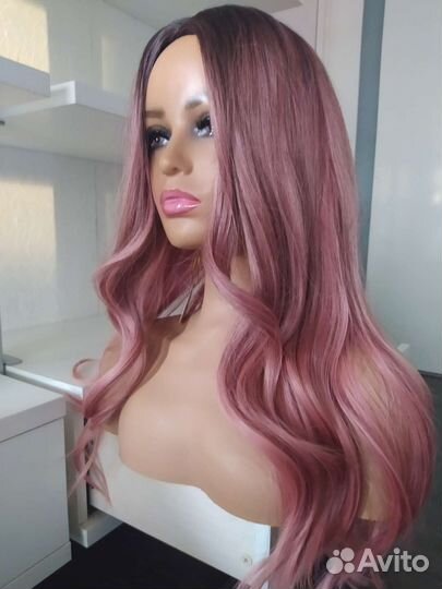 Парик розовый омбре