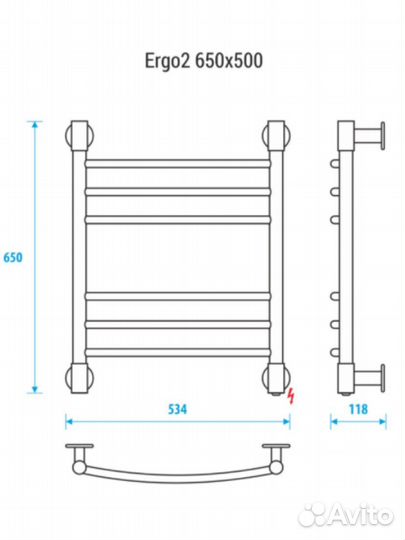 Полотенцесушитель Energy ergo2 650*500