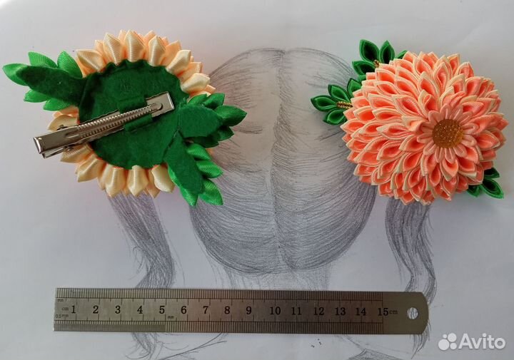 Бантики цветы заколки для волос