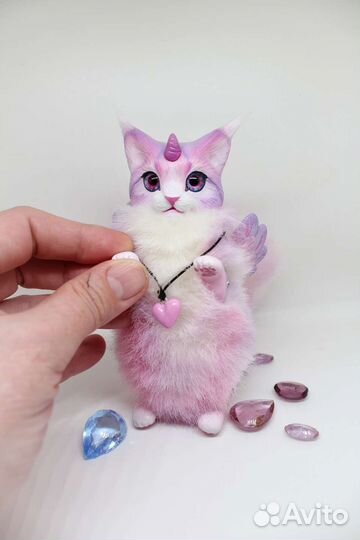 Игрушка котодракон ручная работа ooak