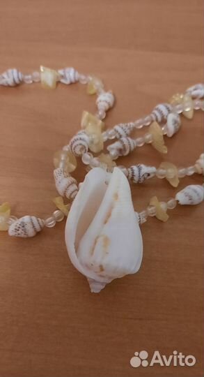 Морские ракушки раковины, 22 см, ожерелье