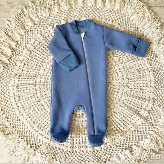 Комбинезон из футера с начесом 74 и 80