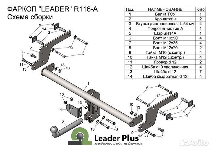 Фаркоп Renault Kaptur 2016 