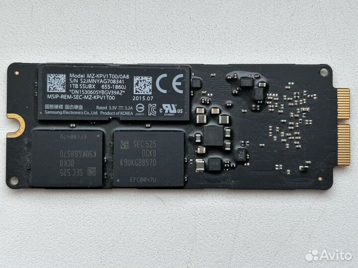 Оригинальный SSD Apple Samsung для MacBook Pro 1TB