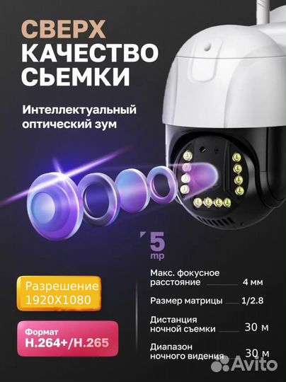 Камера видеонаблюдения с сим картой уличная 5 мп