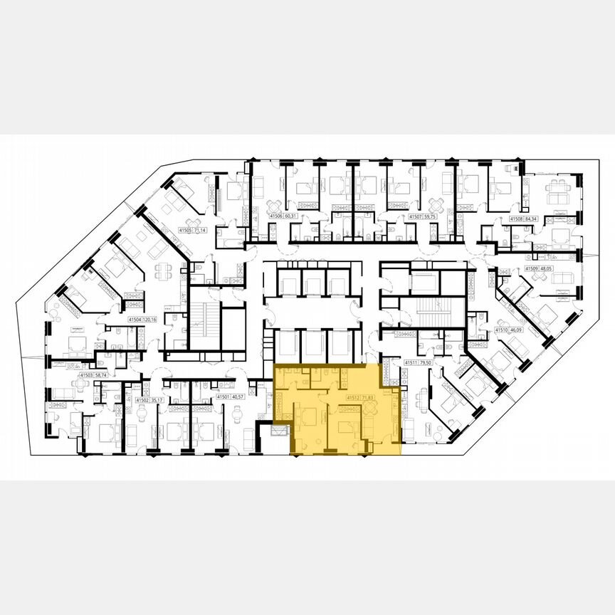 2-к. квартира, 72 м², 15/46 эт.