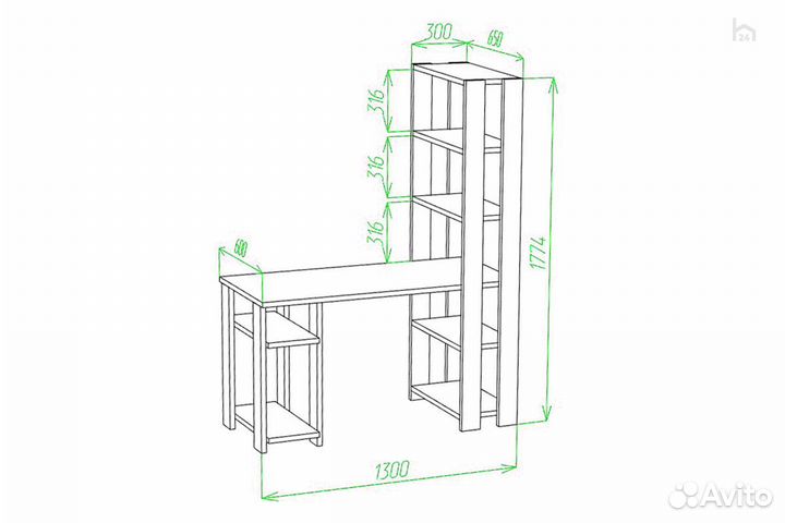 Стол компьютерный Slim стн-180/130 Ш-Ч