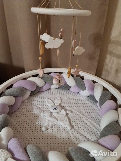 Мобиль на кроватку деревянный