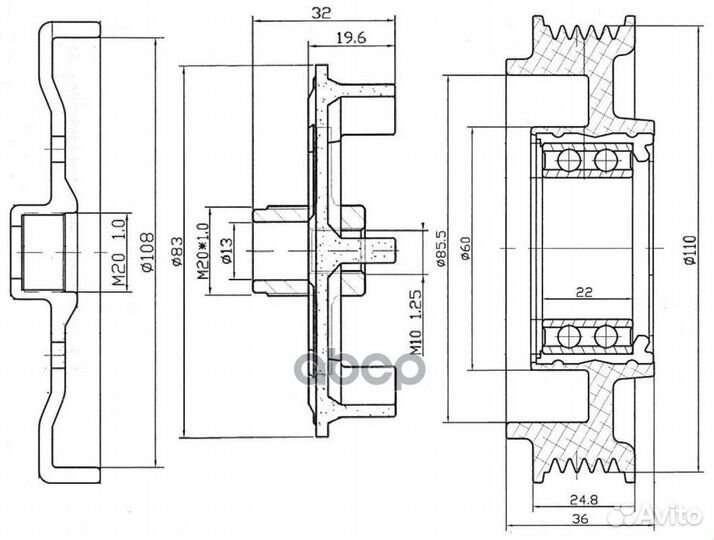 Муфта срывная компрессора кондиционера Opel Corsa