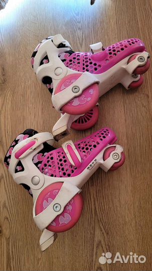 Ролики, роликовые коньки раздвижные четырехколесны