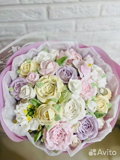 Зефирный букет зефир цветы