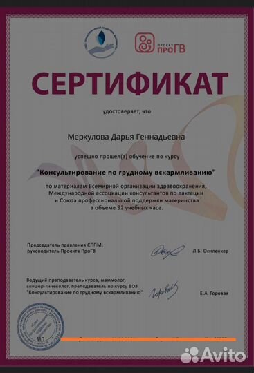 Консультант по гв