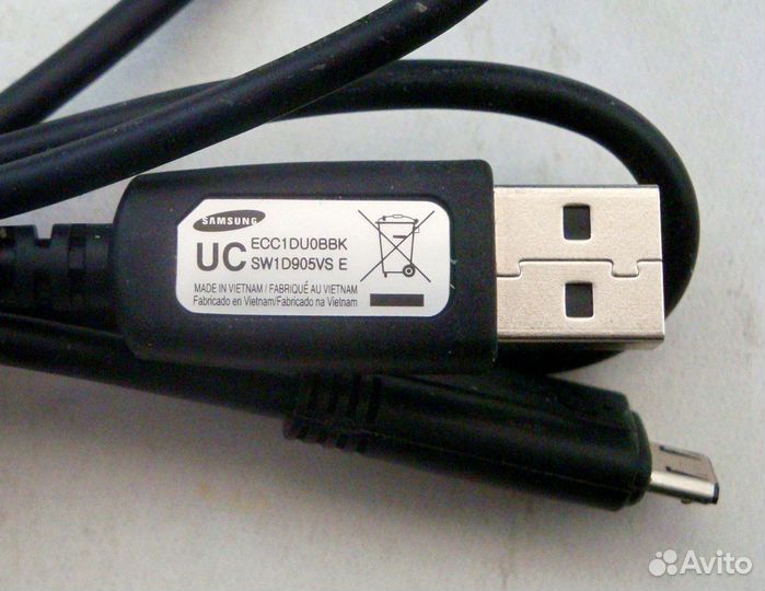 Кабель micro USB samsung ECC1DU0BBK