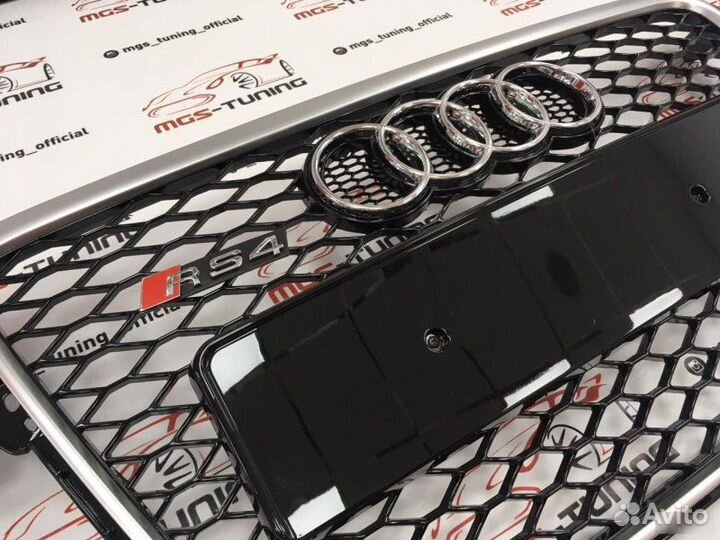 Решетка на Audi A4 в стиле RS4 07-11 гг. дизайн 5
