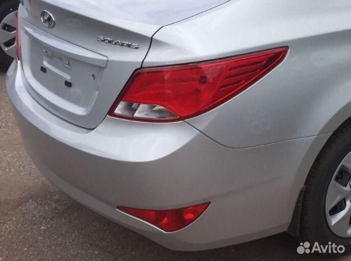 Бампер задний Хендай Солярис 14-17 RHM серебро