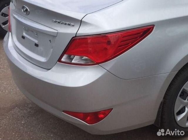 Бампер задний Хендай Солярис 14-17 RHM серебро