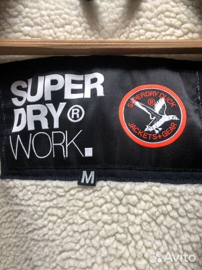 Куртка харингтон super dry шерпа М син цв