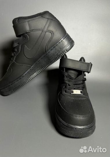 Кроссовки Nike Air Force 1 Mid Black Люкс