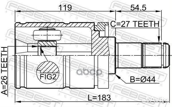 ШРУС внутренний левый 26X44X27 BMW X5 99- 1911E