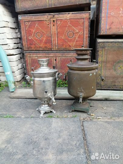 Старинный Тульский жаровой самовар на дровах