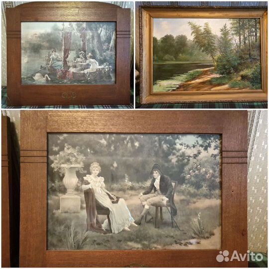 Картина антиквариат, картина маслом винтаж