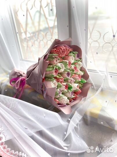 Зефирные цветы, тюльпаны из зефира