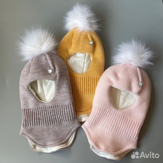 Шапка шлем зимняя мальчику девочке новая