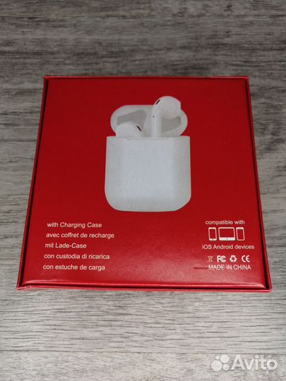 Беспроводные наушники i12 сенсорные с микрофоном