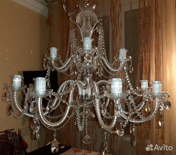 Люстра 12 рожковая и два бра (никель) Новые